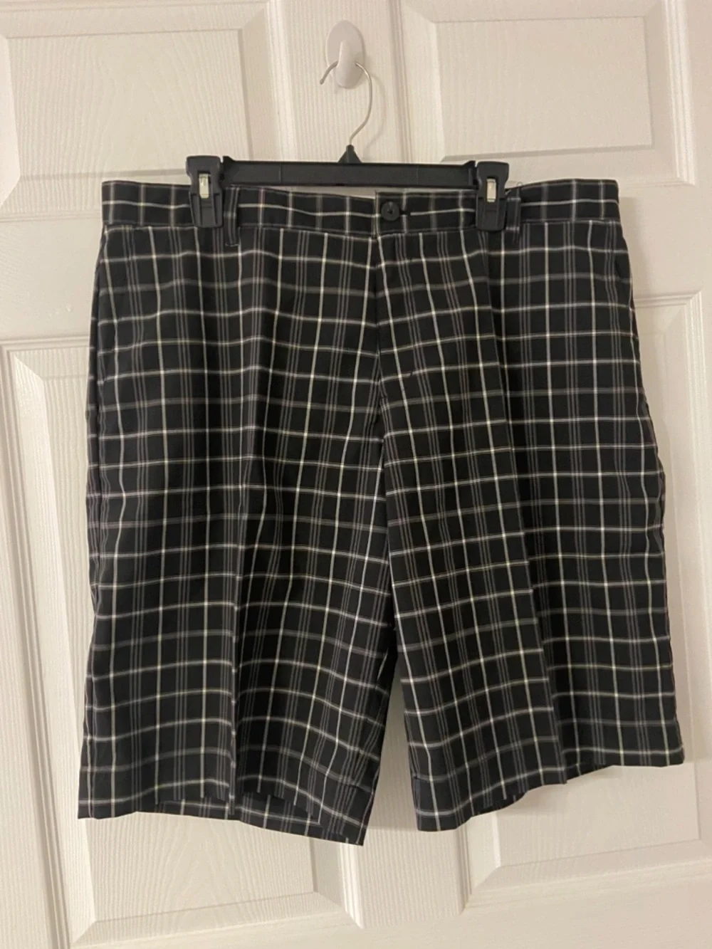 T41- ADIDAS Grid-Plaid Bermuda Golf Shorts